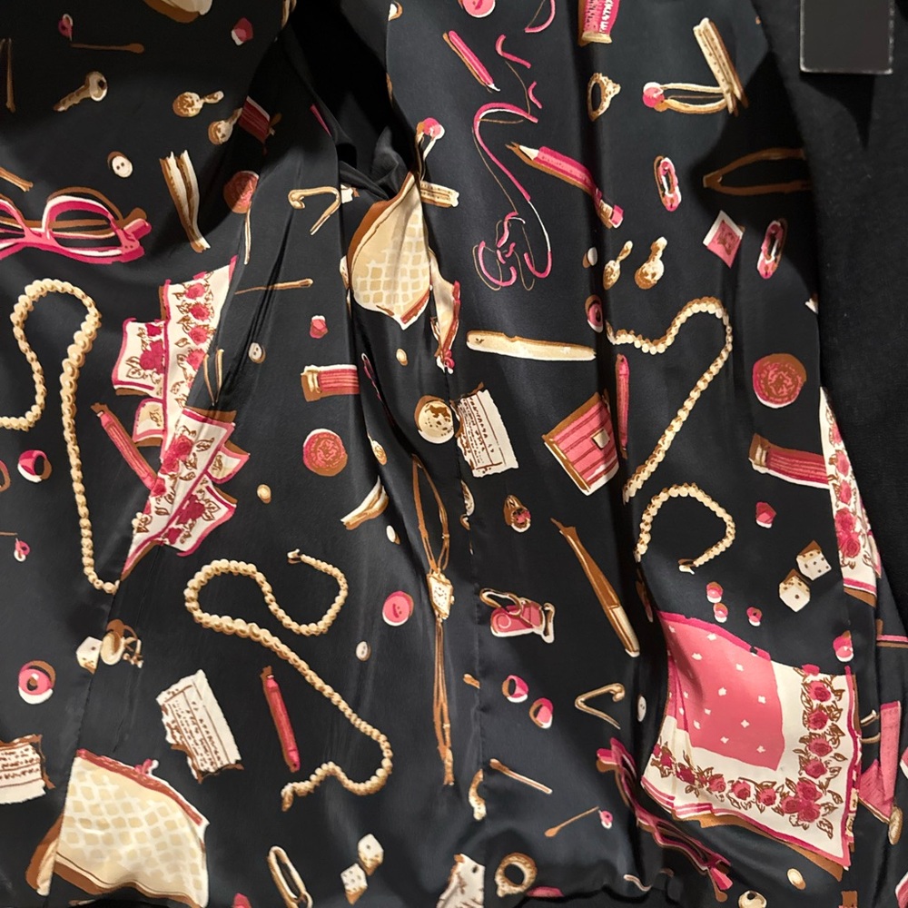 Talbots Black Blazer With Patterned Lining - image 5